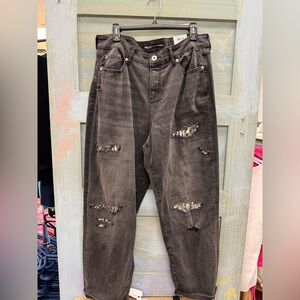 INC Black Core Denim Boyfriend Jeans